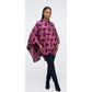 Plaid Blanket Open-Front Check Pattern Shawl