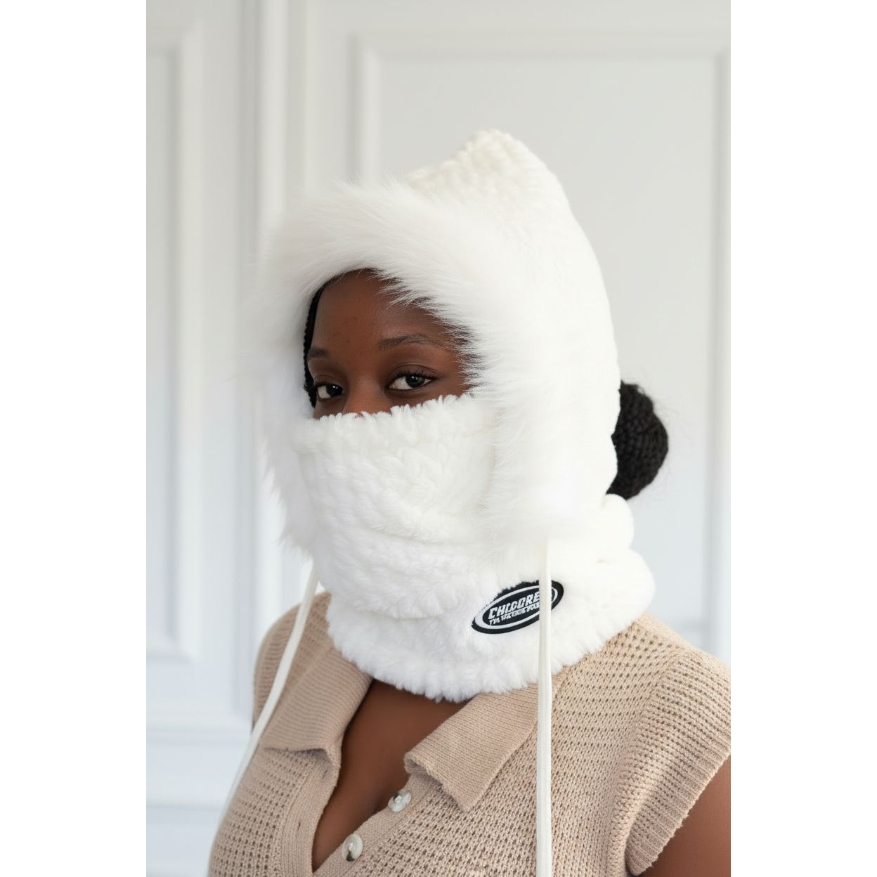 Winter Faux Fur balaclava Hood