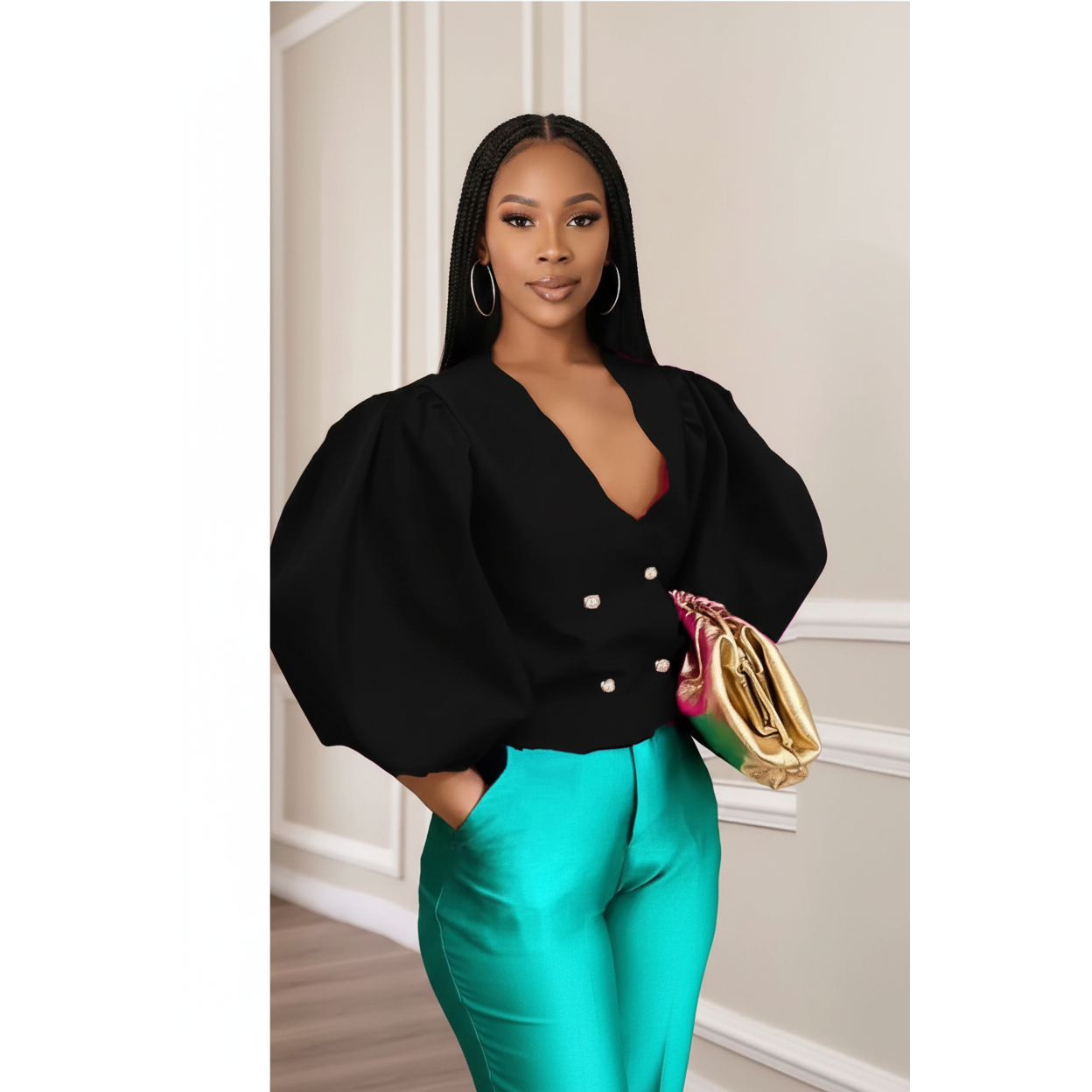 Vintage Lantern Sleeve Top