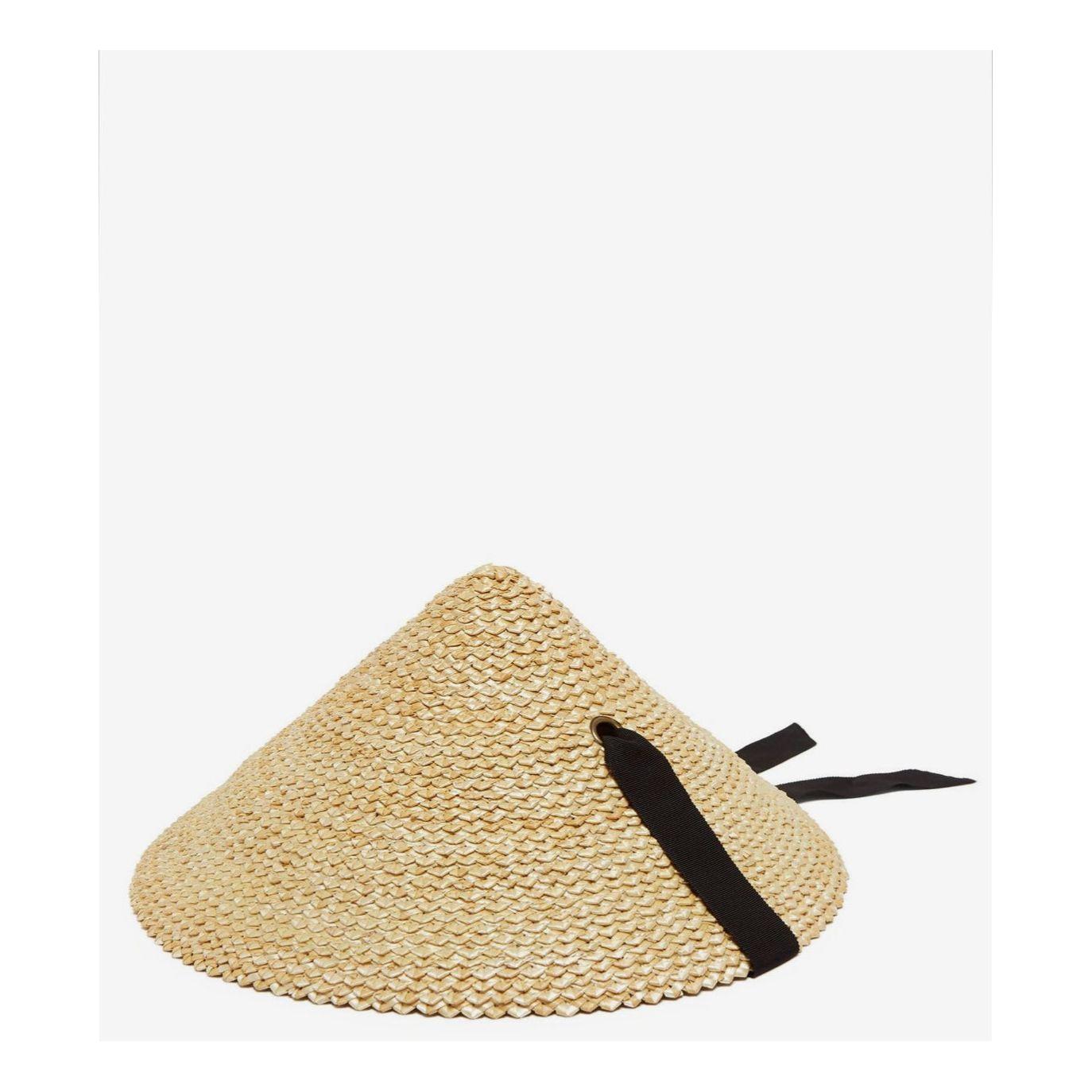 Conical Summer Wide Brim Straw Lace-up Straw Beach Hat