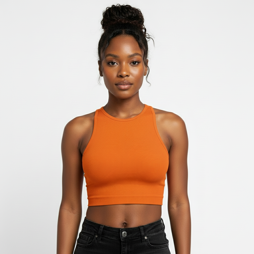Sleeveless Solid Color Crop Top