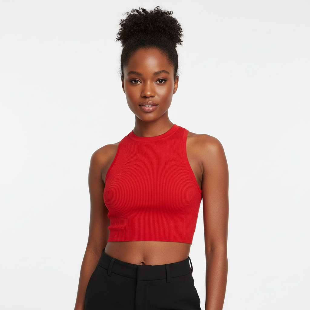 Sleeveless Solid Color Crop Top