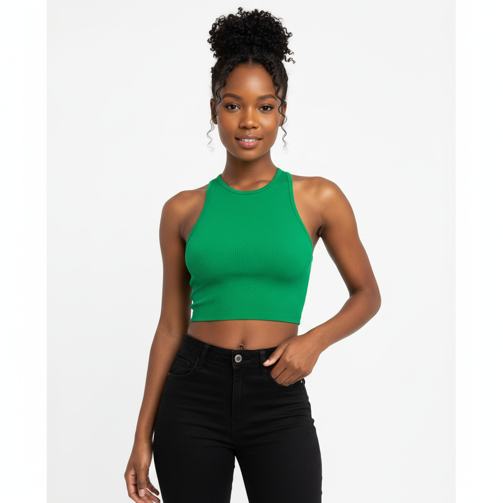 Sleeveless Solid Color Crop Top