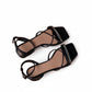 Crystal Strap Square-Toe Sandal.