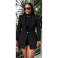 Formal Solid Button Front Lapel Neck Blazer.