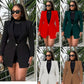 Formal Solid Button Front Lapel Neck Blazer.