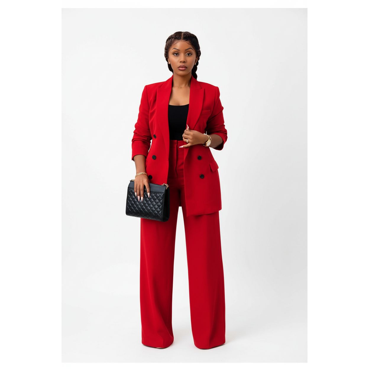 Long Sleeve Blazer and Pants 2 Piece Outfits.