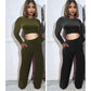 Sexy Knitted Crop Top & Pant Set