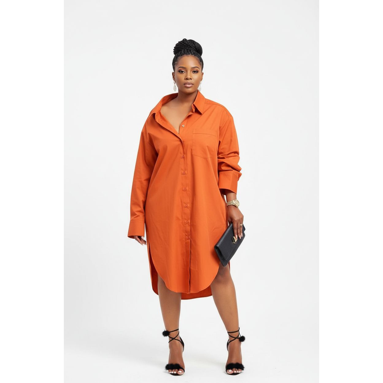 Button Plus Size Shirt