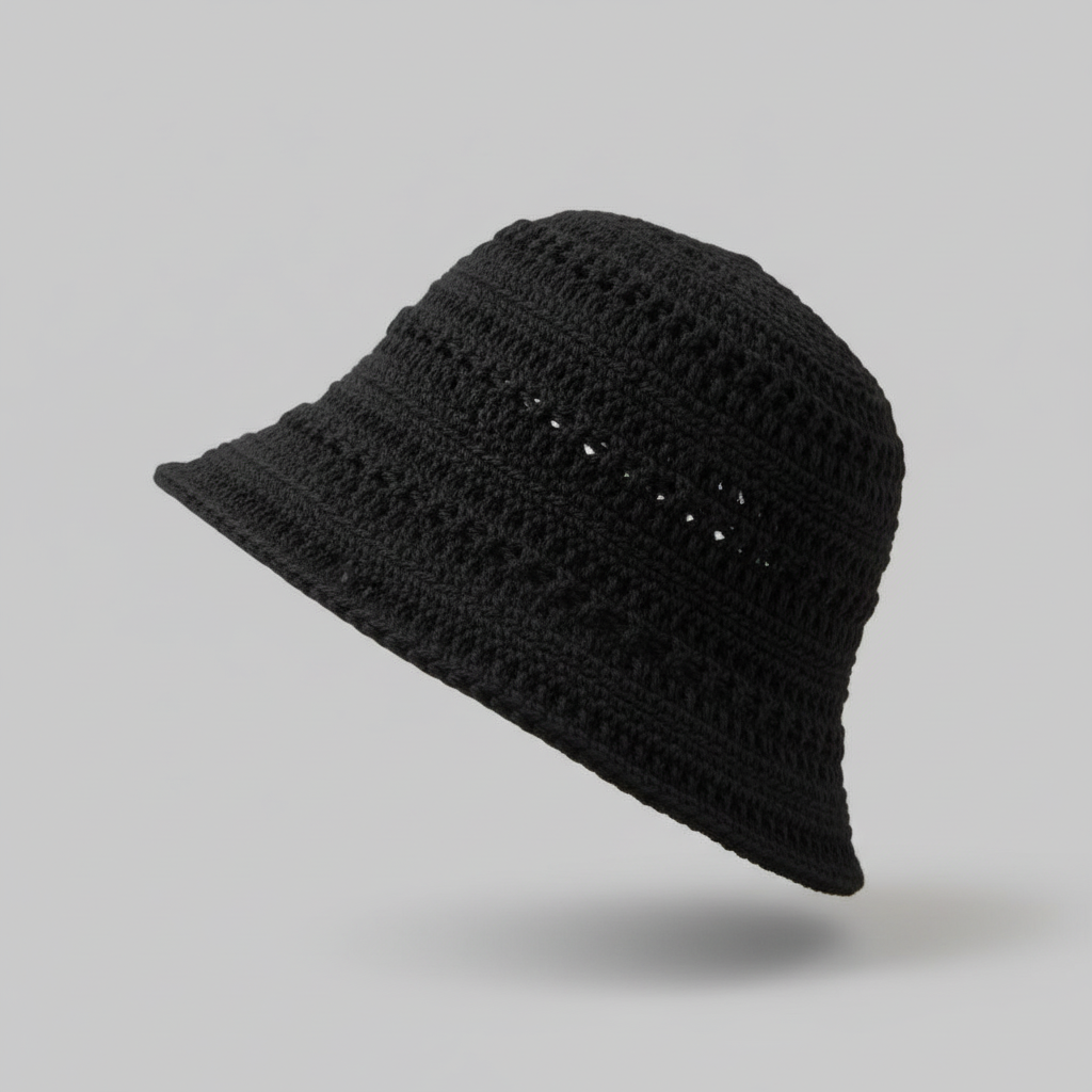 Wide Brim Crochet Bucket Hat
