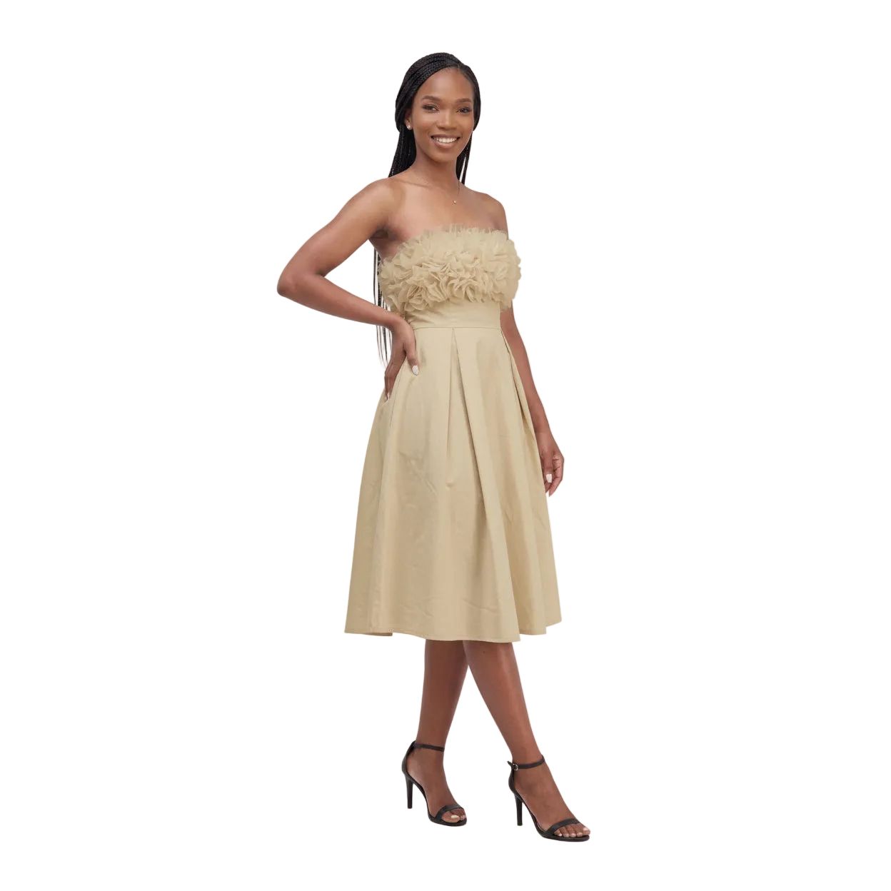 Ladies Fits & Flare Bustier Bubble Midi Dress
