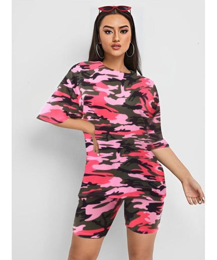Print Camouflage Two Piece Set