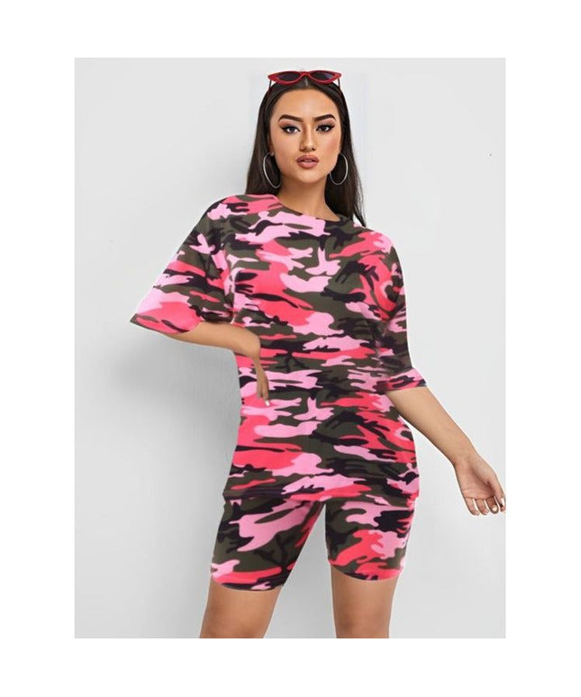 Print Camouflage Two Piece Set