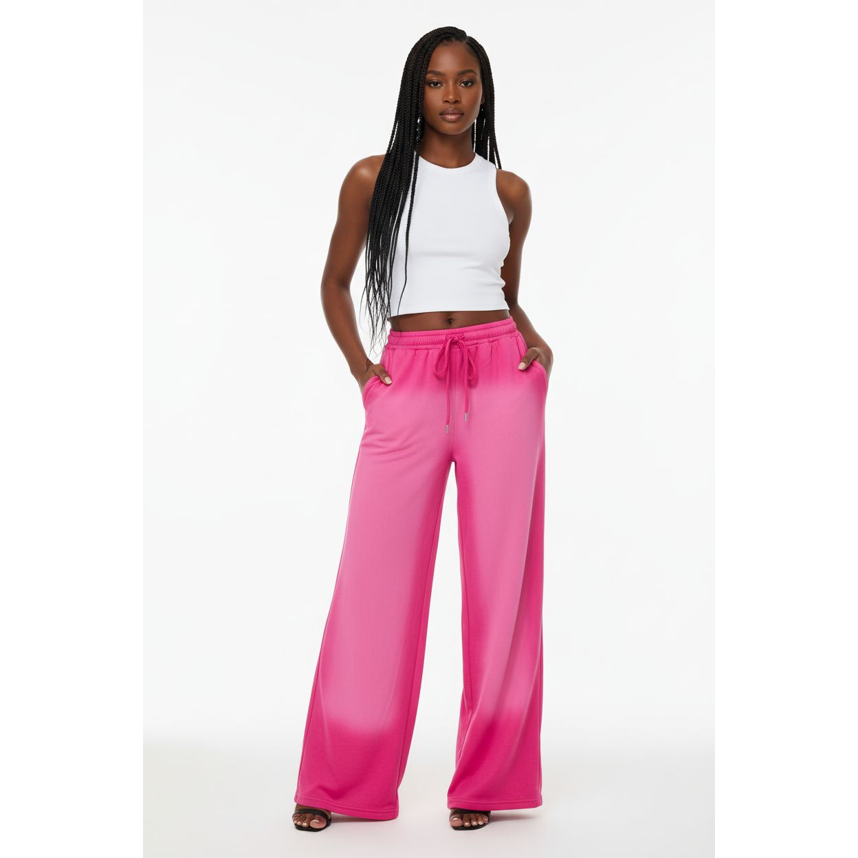 Faded Washed Baggy Flared Pants