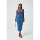 Sleeveless Buttoned Denim Dress