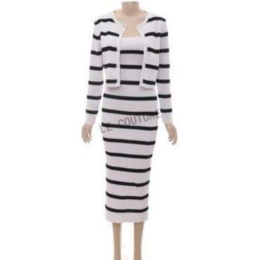 Striped Knitted 2 Piece Set