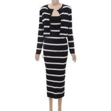 Striped Knitted 2 Piece Set