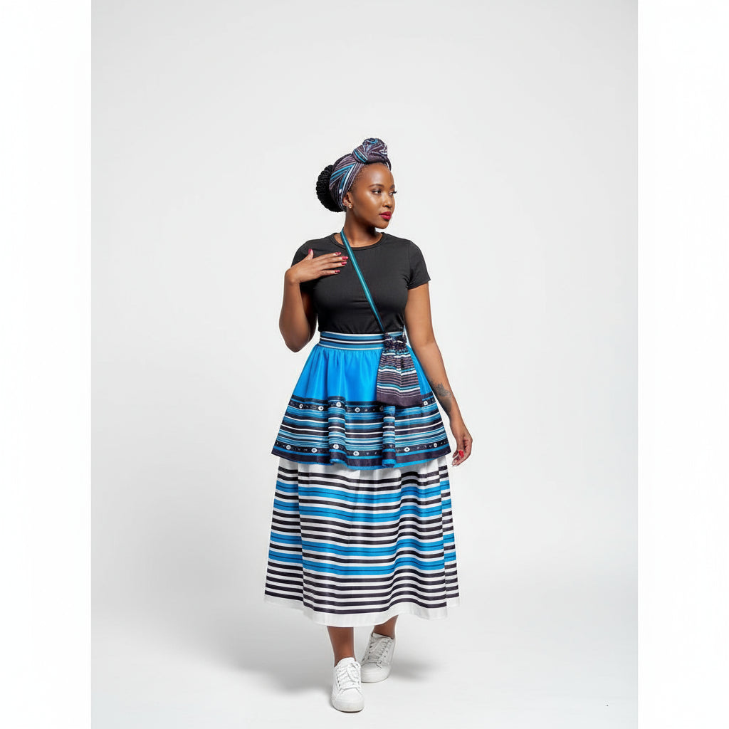Ankara Pleated African 3 Piece Skirt.