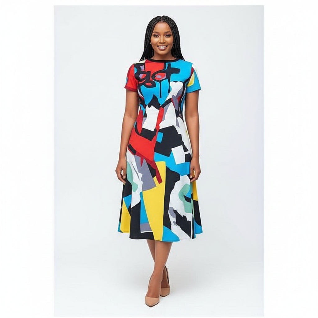 Gert Multicolor Print block dress.