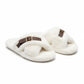Soft Plush Fuzzy Crossed Strap Buckle Slippers