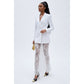 Double-Breasted Blazer & Sheer Lace Skirt Set