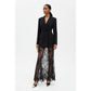 Double-Breasted Blazer & Sheer Lace Skirt Set