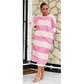 Long Sleeve Striped loose T-shirt dress