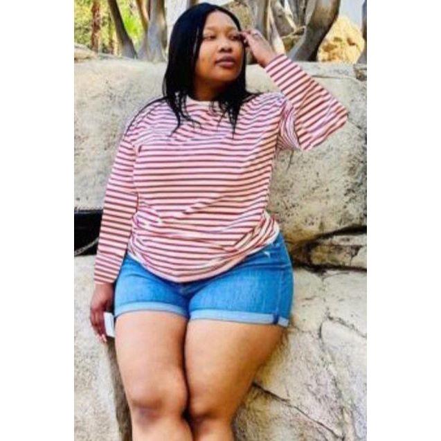 Round Neck Striped Top