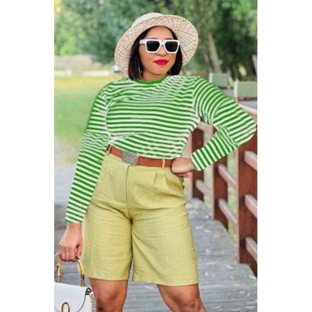 Round Neck Striped Top