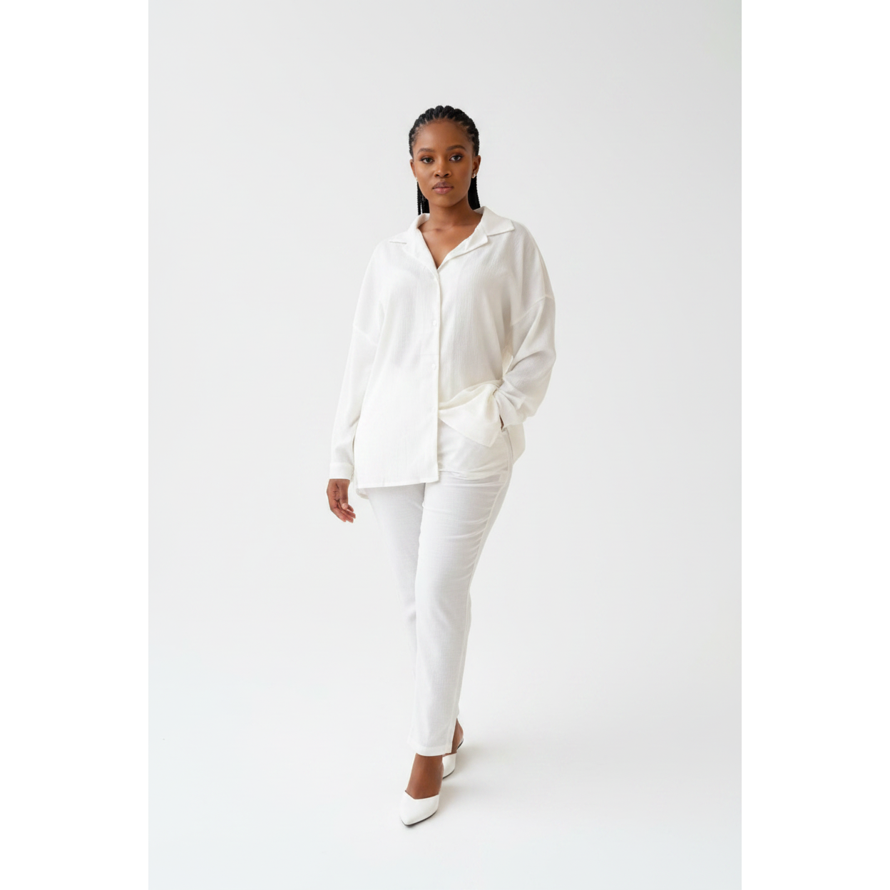 Women's High-Waisted Pants & Shirt Two-Piece Set