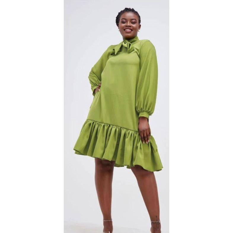 bottom pleated dress Bise Bottom Satin Pleated Dress