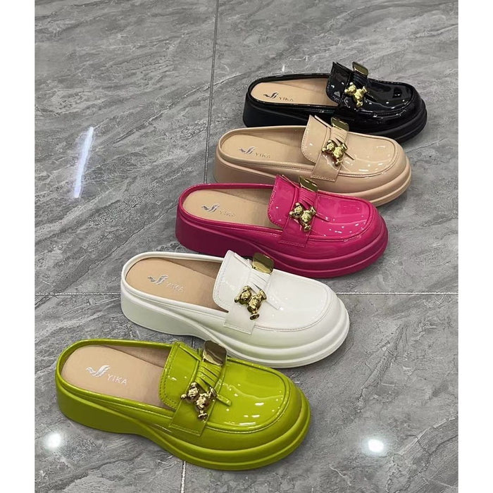 Vintage Glossy Flat Shoes