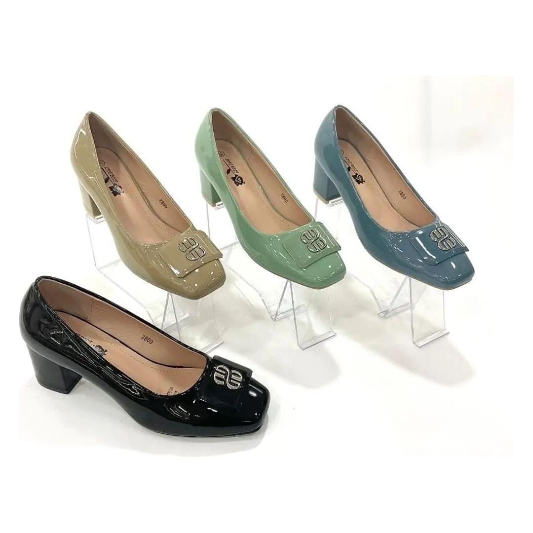 Glossy Thick Short Heel