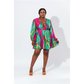Multi-Color V-Neck Mini Dress