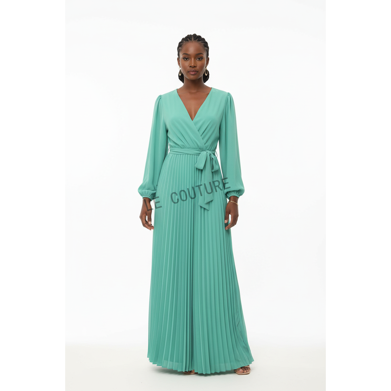 Sexy Pleated V-Neck Jumpsuit