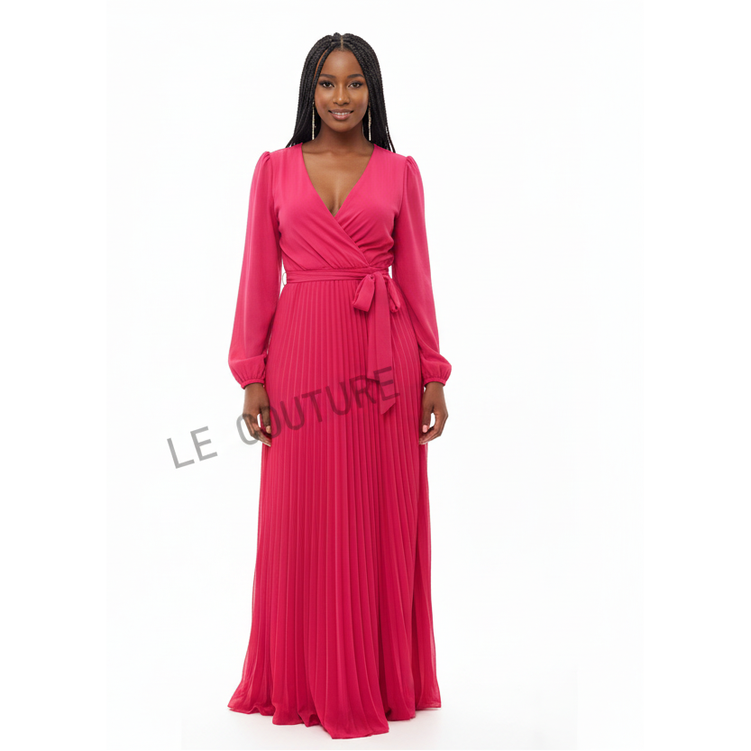 Sexy Pleated V-Neck Jumpsuit