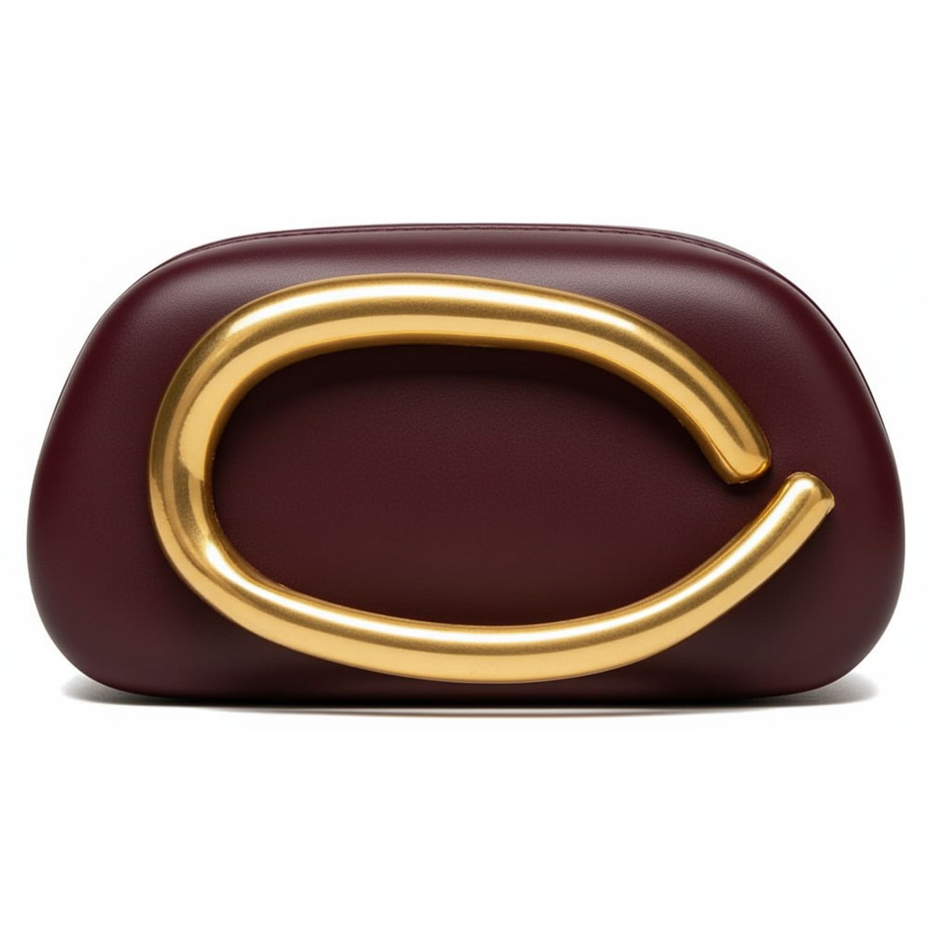 Ladie's Gold Metal Handle Clutch Bag