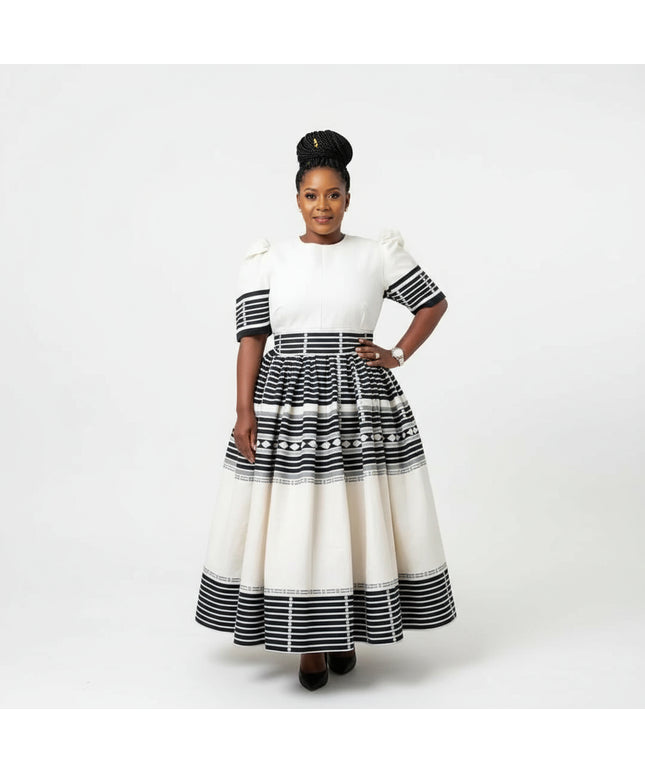 Three Quarter Sleeve Xhosa Round Neck Ankara – YELLOW SUB