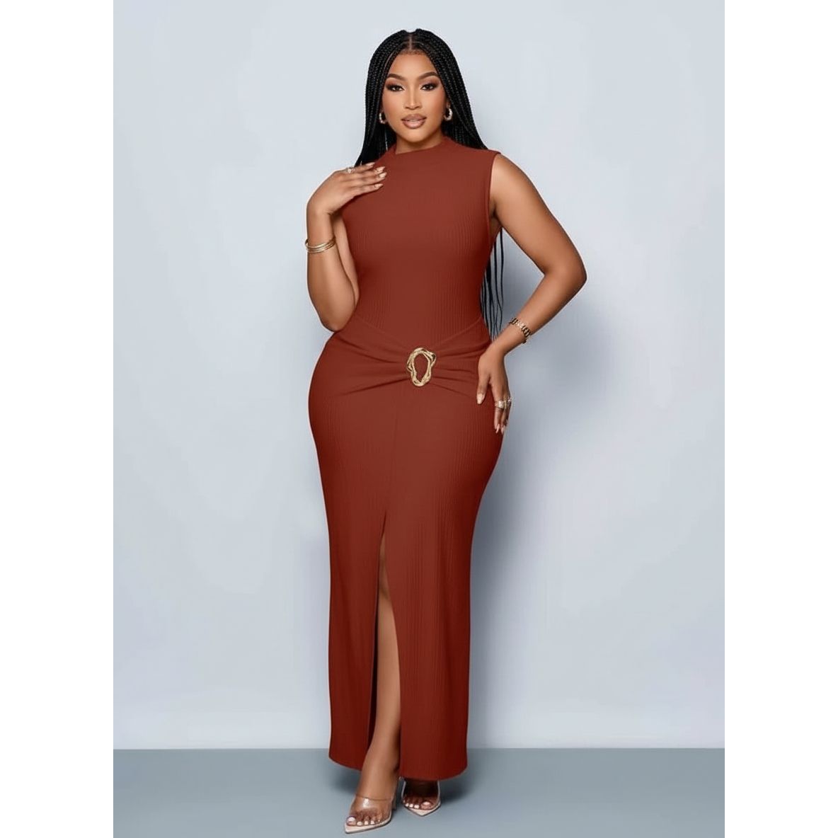 Fashionable Fitted Ladies Dinner Dress