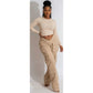 Slim Drawstring Wide Leg Pant