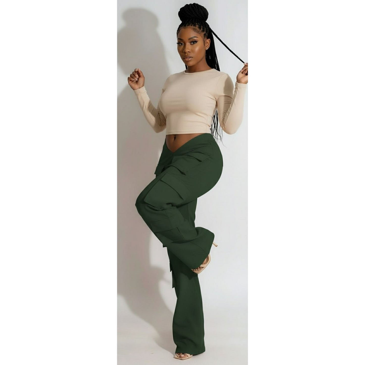 Slim Drawstring Wide Leg Pant