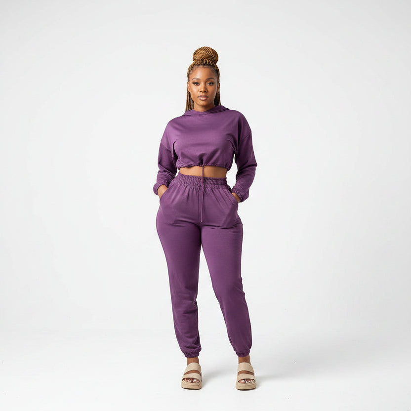 Sexy Crop Top and High Waisted Pant Set