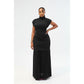 Ruched Mesh Cap Sleeveless Maxi Dress