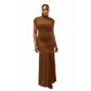Ruched Mesh Cap Sleeveless Maxi Dress