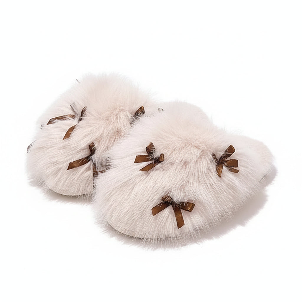 Bow Knot Household Cotton Slippers