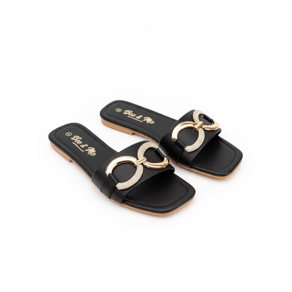 Women's Chain Detail Flat Slide Sandals