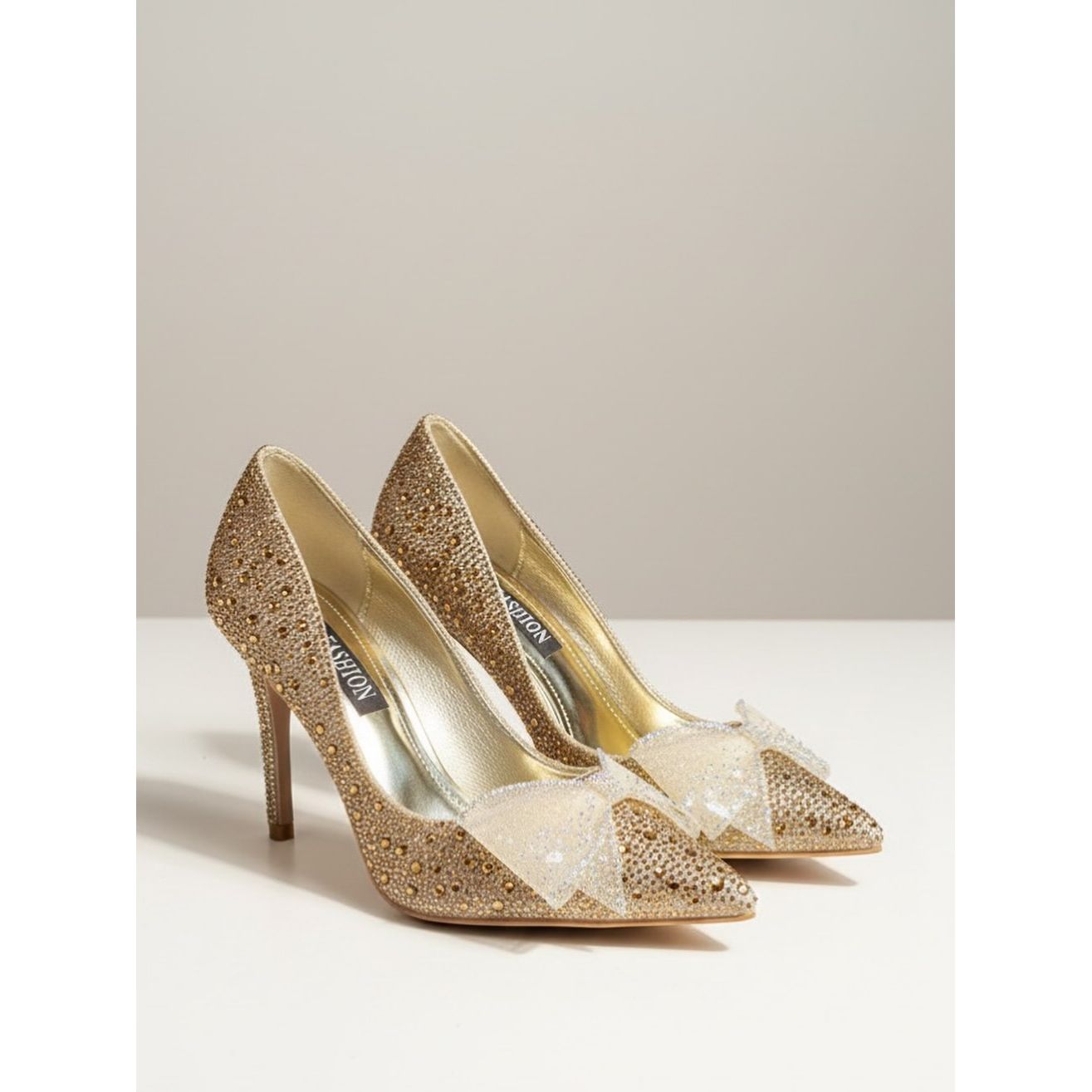 Elegant Pointed Bowknot Rhinestone Stilettos