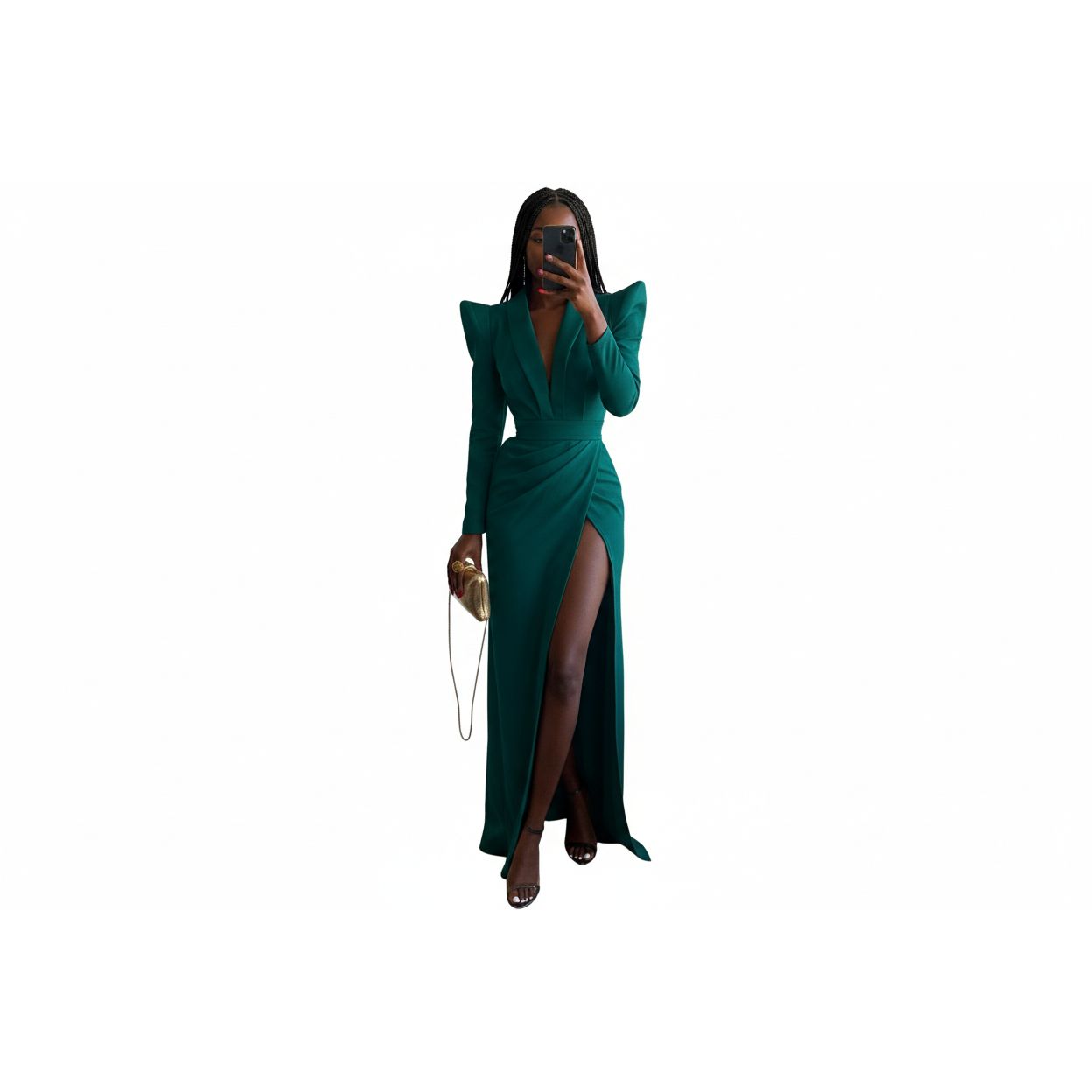 Sexy V-Neck Slit Dress