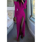 Sexy V-Neck Slit Dress
