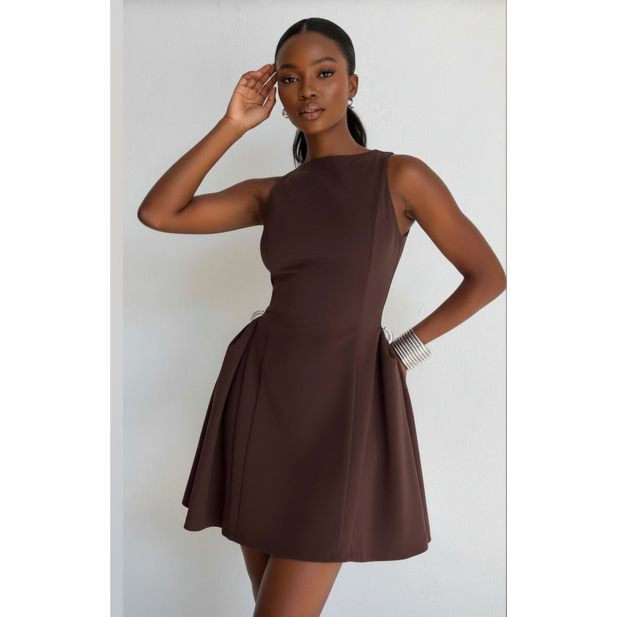 Elegant Sleeveless Slim A-line Mini Dress